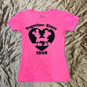 Disney Store ladies size SMALL t-shirt Minnie Mouse & Mickey Mouse together sinc